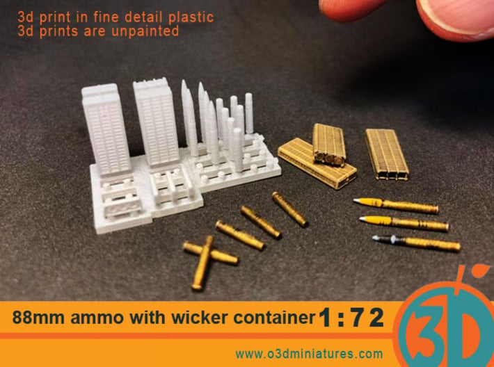 88mm Ammo with Wicker Container 1/72 scale SWFUD-7 3d printed