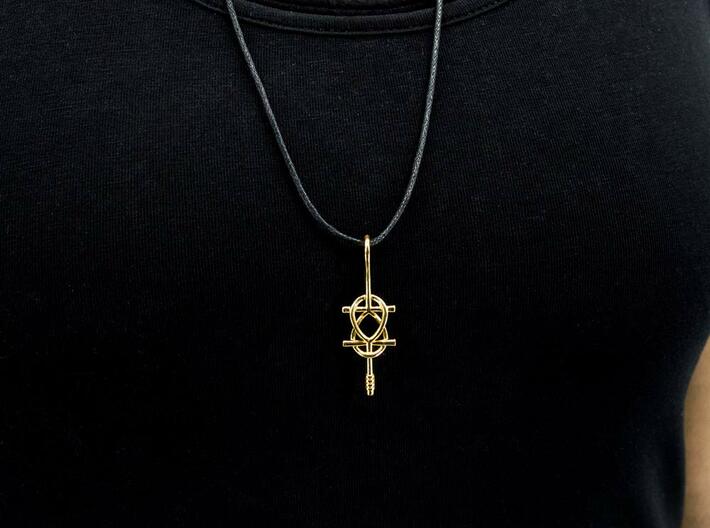 Double Ankh Pendant - Egyptian Jewelry 3d printed Double Ankh Pendant - Gold Plated Brass
