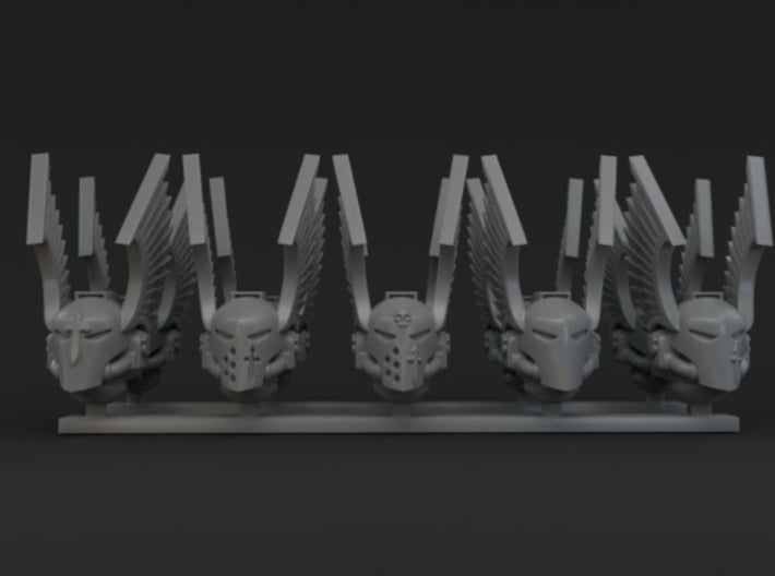 10-20x Variety Helmets for Dark Angels with wings 3d printed 