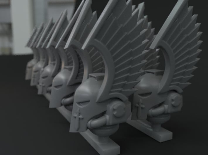 10-20x Variety Helmets for Dark Angels with wings 3d printed 