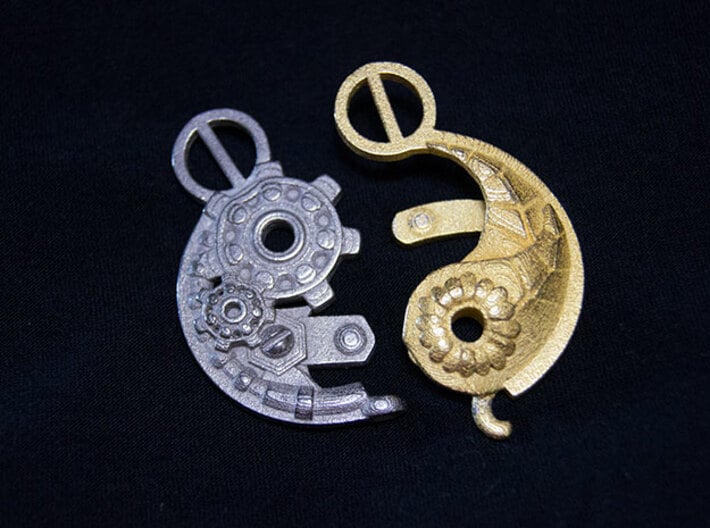Yang Mechanical LARGE 3d printed Yang mechanical and Ying Nature LARGE pendants