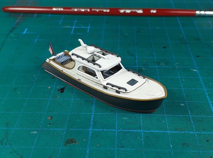 Outland Models Railroad Scenery Sea Yacht and Speedboat Set Z Scale 1:220 