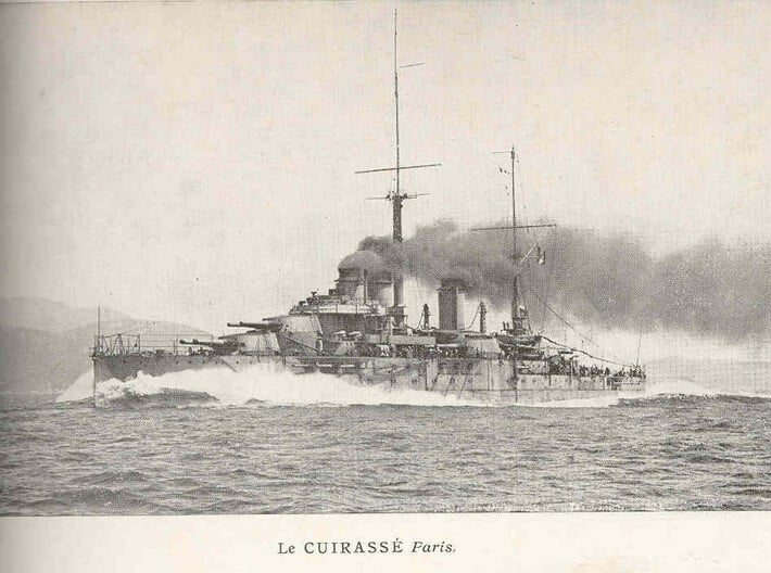 Nameplate Paris 3d printed Courbet class battleship Paris.