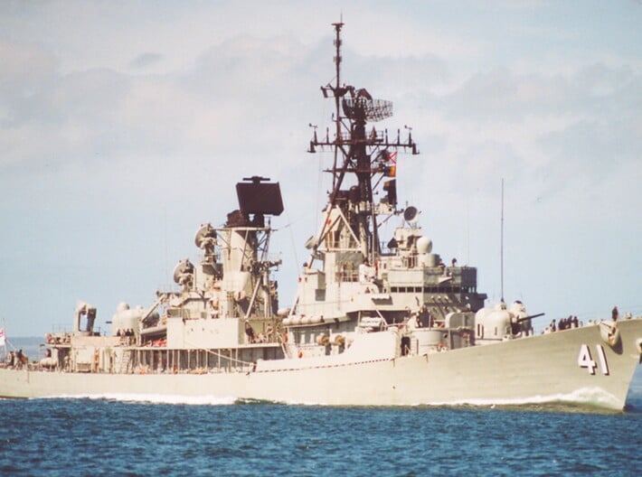 Nameplate HMAS Brisbane 3d printed Perth (modified Charles F. Adams) class destroyer HMAS Brisbane.