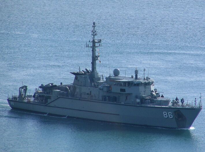 Nameplate HMAS Diamantina 3d printed Huon class minelayer HMAS Diamantina.
