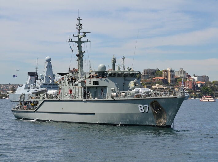Nameplate HMAS Yarra 3d printed Huon class minehunter HMAS Yarra.