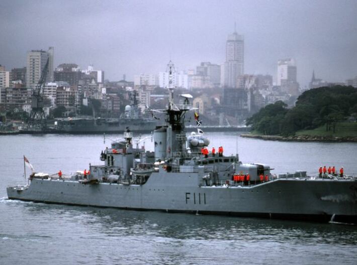 Nameplate HMNZS Otago 3d printed Rothesay class (Type 12M) frigate HMNZS Otago.