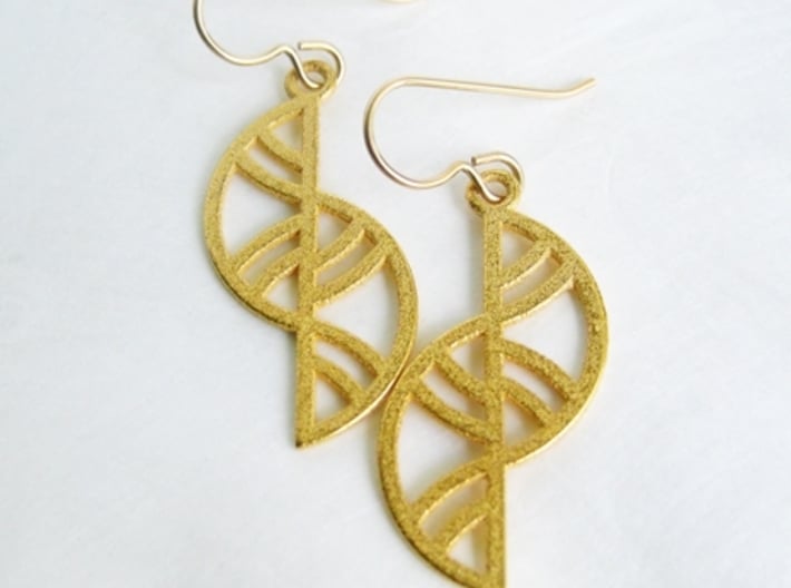 Geometric Earrings - 3D Printed in Metal 3d printed Trellis Earrings