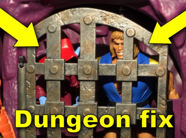 Super7 Snake Mountain Dungeon fix - Gate Extension 3d printed after installed