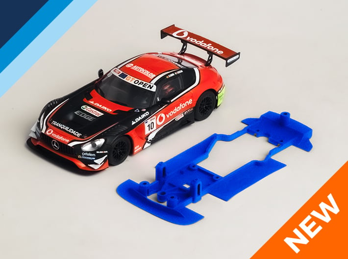 1/32 SCX AMG Mercedes GT3 Chassis for Slot.it pod 3d printed Chassis compatible with SCX AMG Mercedes GT3 body (not included)