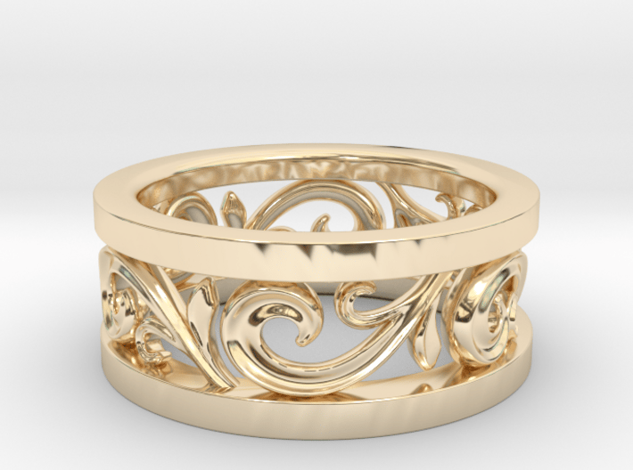 3D Open Scroll Ring 3d printed 
