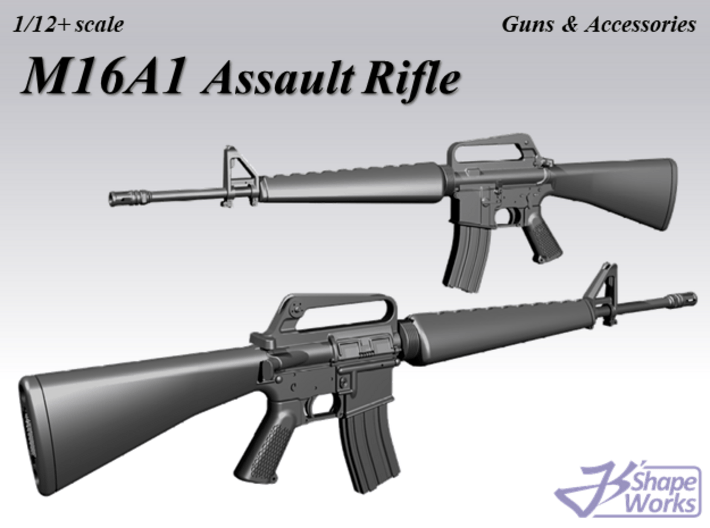 1/12+ M16A1 Assault Rifle 3d printed