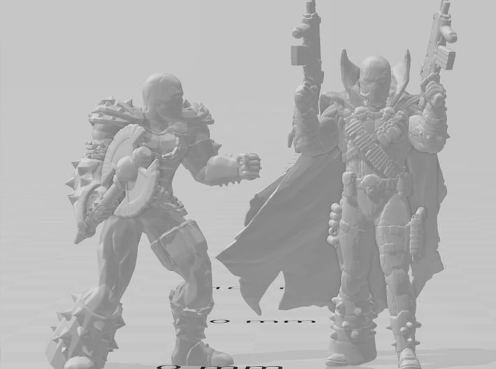 Spawn Fighter w Axe miniature model fantasy games 3d printed 