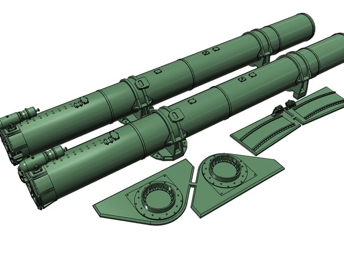 1/32 Forward Torpedo Tubes for PT Boats 3d printed 