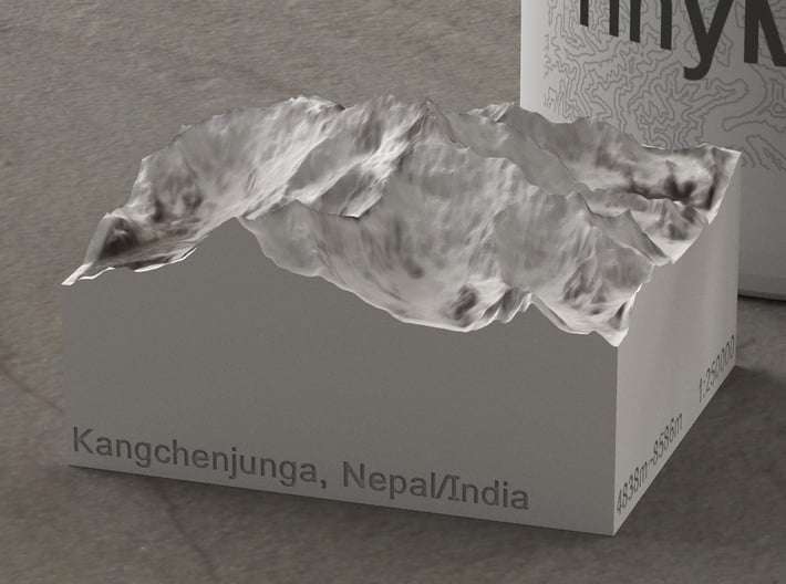 Kangchenjunga, Nepal/India, 1:250000 Explorer 3d printed
