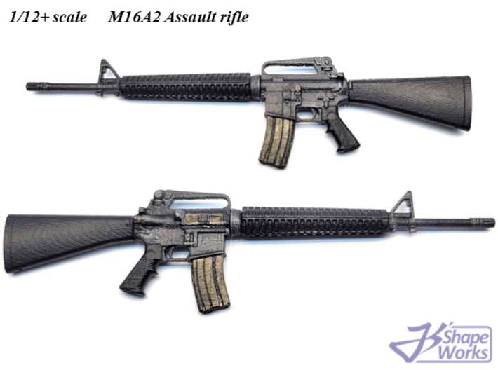 1/12+ M16A2 Assault Rifle 3d printed 