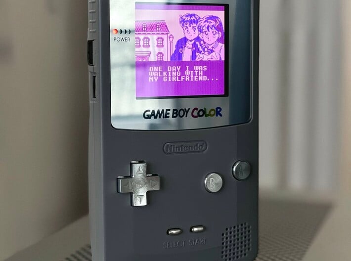 CGB start/select nubs 3d printed game boy color with silver nubs
