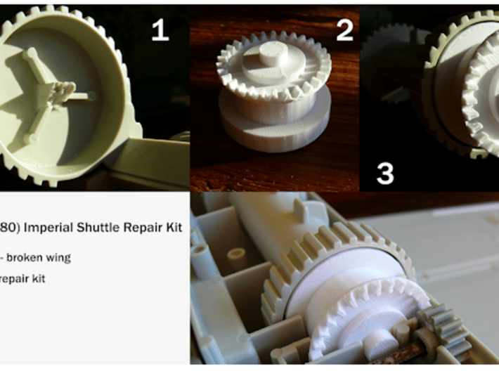 Star Wars Vintage Imperial Shuttle Wing Gear Repair Kit 3D Printed 