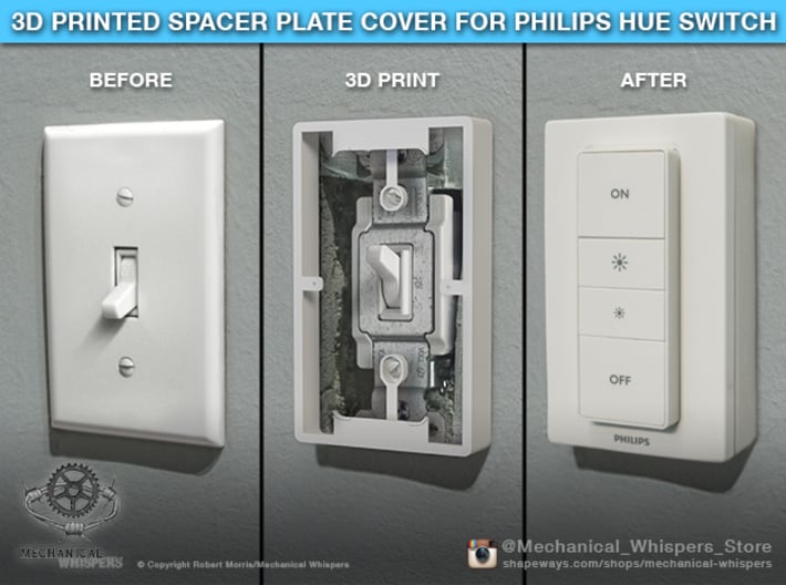 Decrement fort regiment Philips Hue Dimmer Switch Spacer Plate (US Toggle) (35B9F36RD) by  MechanicalWhispers3D