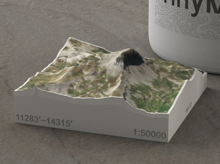 Uncompahgre Peak, Colorado, USA, 1:50000 3d printed 