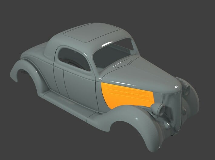 1936 Ford Coupe Hood Sides (Mulltipe Scales) 3d printed