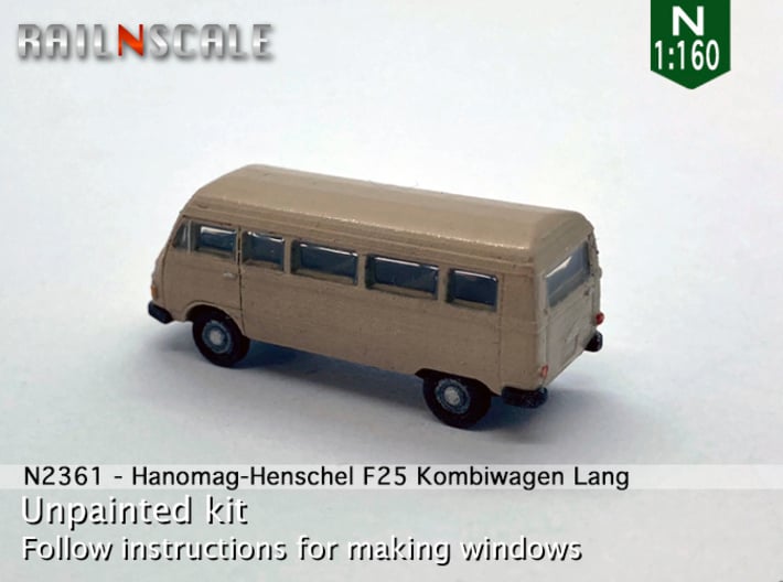 Hanomag-Henschel F25 Kombiwagen Lang (N 1:160) 3d printed 