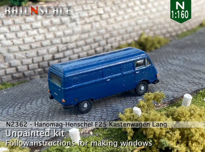 Hanomag-Henschel F25 Kastenwagen Lang (N 1:160) 3d printed 