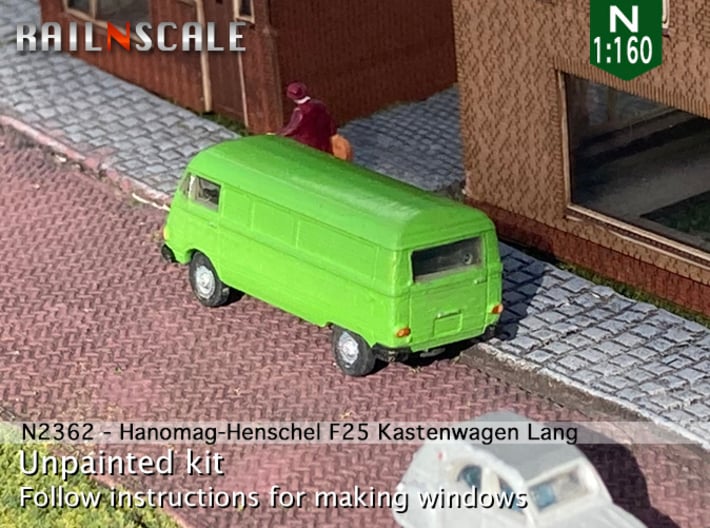 Hanomag-Henschel F25 Kastenwagen Lang (N 1:160) 3d printed 