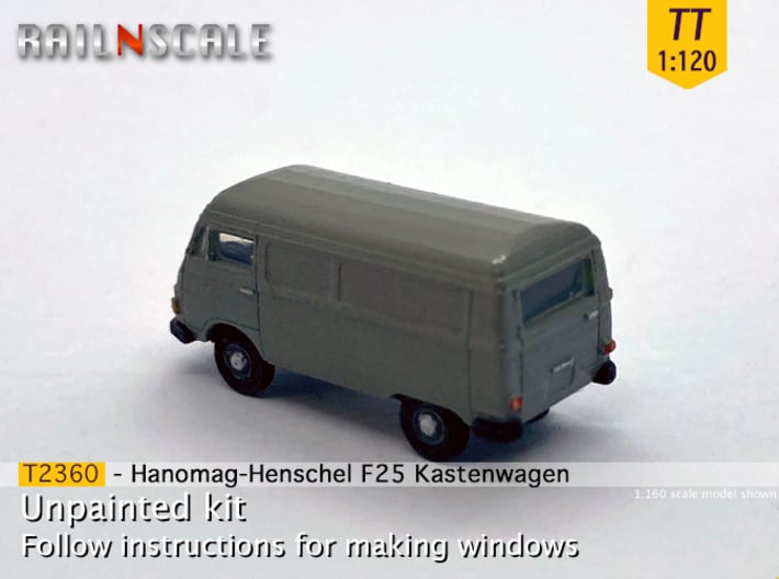 Hanomag-Henschel F25 Kastenwagen (TT 1:120) 3d printed 