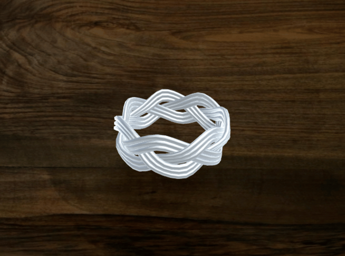 Turk's Head Knot Ring 3 Part X 7 Bight - Size 7 3d printed