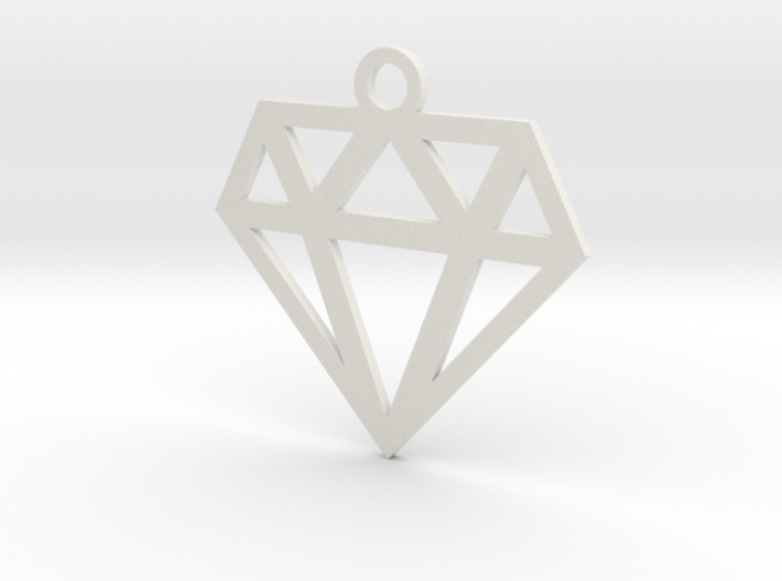 Diamond Lines Necklace Pendant 3d printed