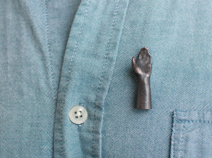 High Five Lapel Pin - Left Hand 3d printed 