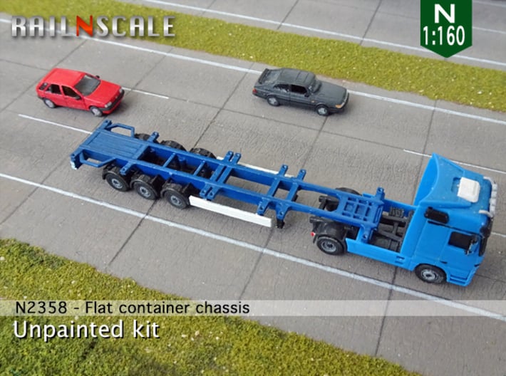 Flat container chassis (N 1:160) 3d printed 
