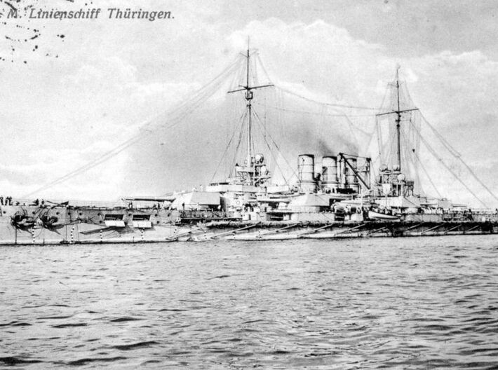Nameplate SMS Thüringen 3d printed Helgoland class battleship SMS Thüringen.
