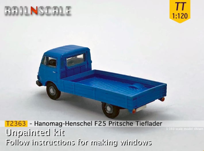 Hanomag-Henschel F25 Pritsche Tieflader (TT 1:120) 3d printed 