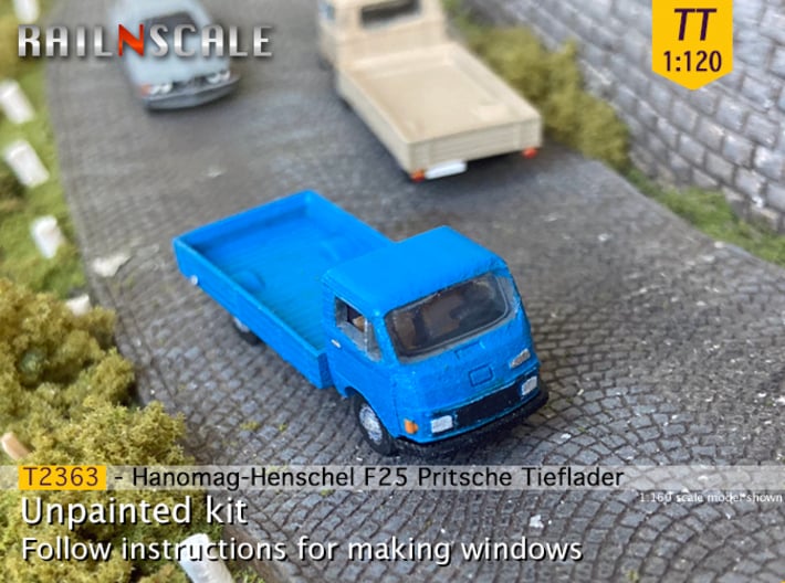 Hanomag-Henschel F25 Pritsche Tieflader (TT 1:120) 3d printed 