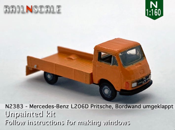 Mercedes-Benz L206D Pritsche (N 1:160) 3d printed
