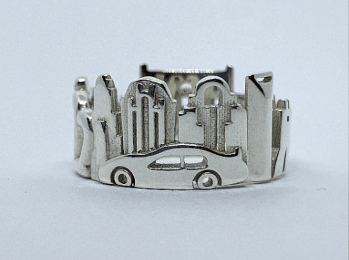 Charlotte Cityscape Ring - Queen City Jewelry 3d printed 