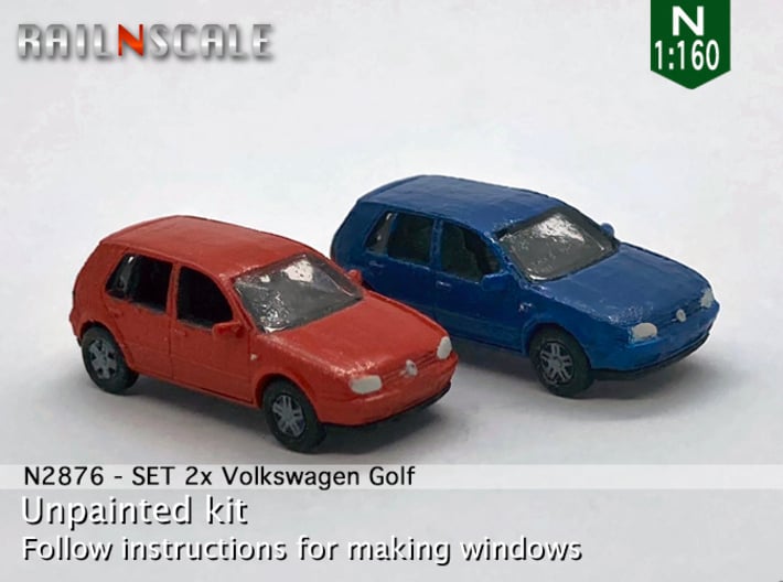 SET 2x Volkswagen Golf 5-Türer (N 1:160) 3d printed 