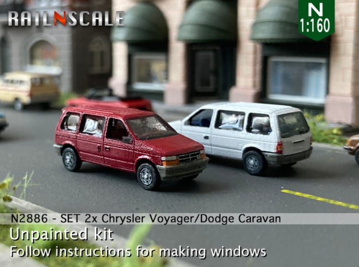 SET 2x Chrysler Voyager (N 1:160) 3d printed 
