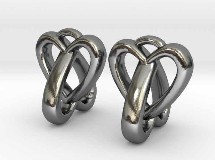 Interlocked Heart Earrings 3d printed 