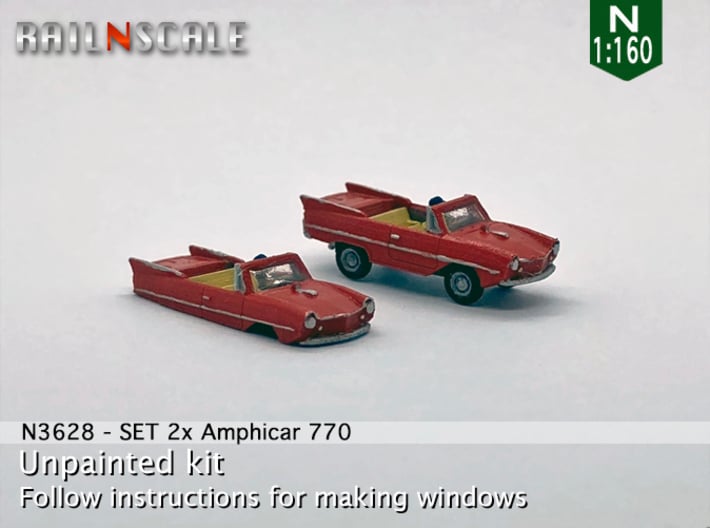 SET 2x Amphicar 770 (N 1:160) 3d printed