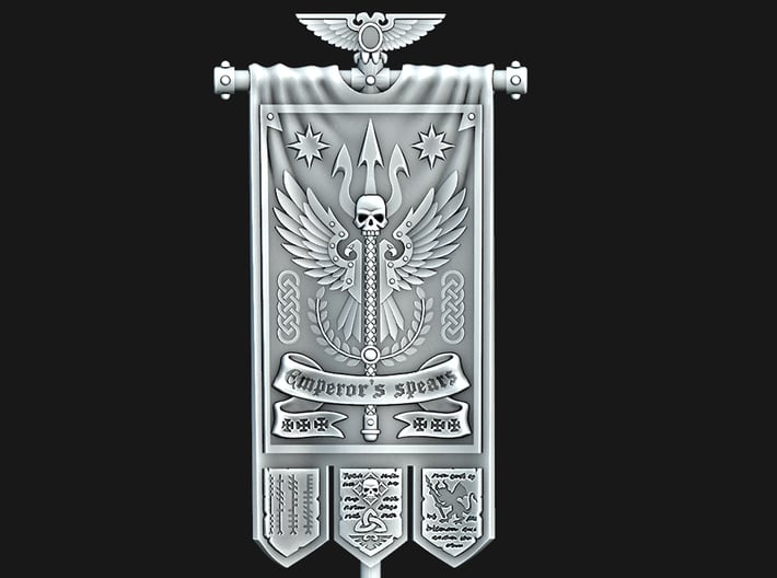Spears of the Emperor Banner 3d printed