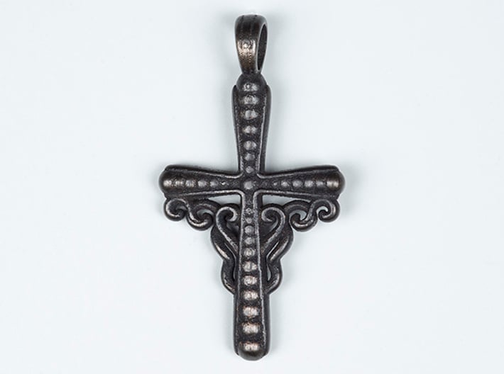 Colorful Circle 3D Print Cross Necklace Zinc Alloy Pendant Religious Jewelry Pendant 