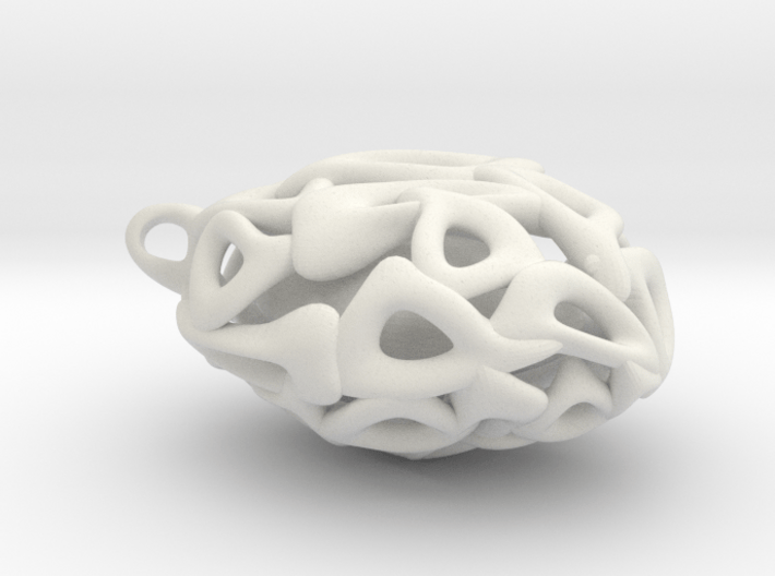 Pendant with captured pebble 3d printed 