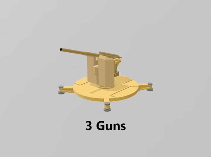 Cannone da 90/53 (Shield) (x3) 1/285 3d printed