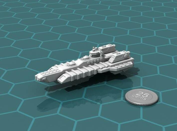 Union Heavy Carrier 3d printed Render of the model, with a virtual quarter for scale.