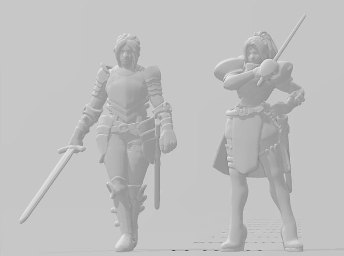 KnightPaladin Miniature 3 Poses for Tabletop RPG-Dungeons and Dragons-Warhammer-Frostgrave-Pathfinder-Fantasy RPG-DnD Miniature