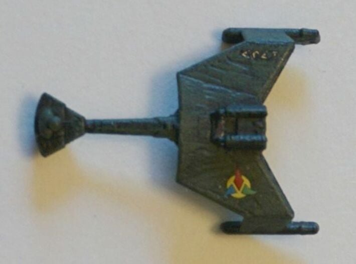 Klingon K't'inga Class 1/7000 x3 3d printed Smooth Fine Detail Plastic, painted by dohill92.