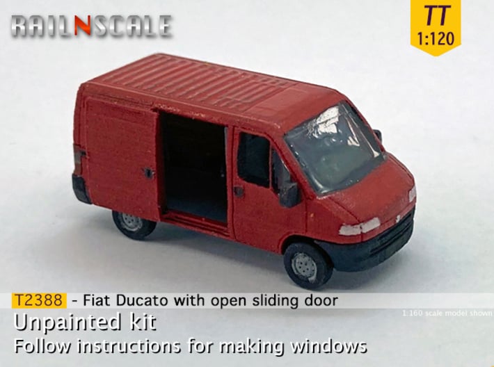  Fiat Ducato with open sliding door (TT 1:120) 3d printed 